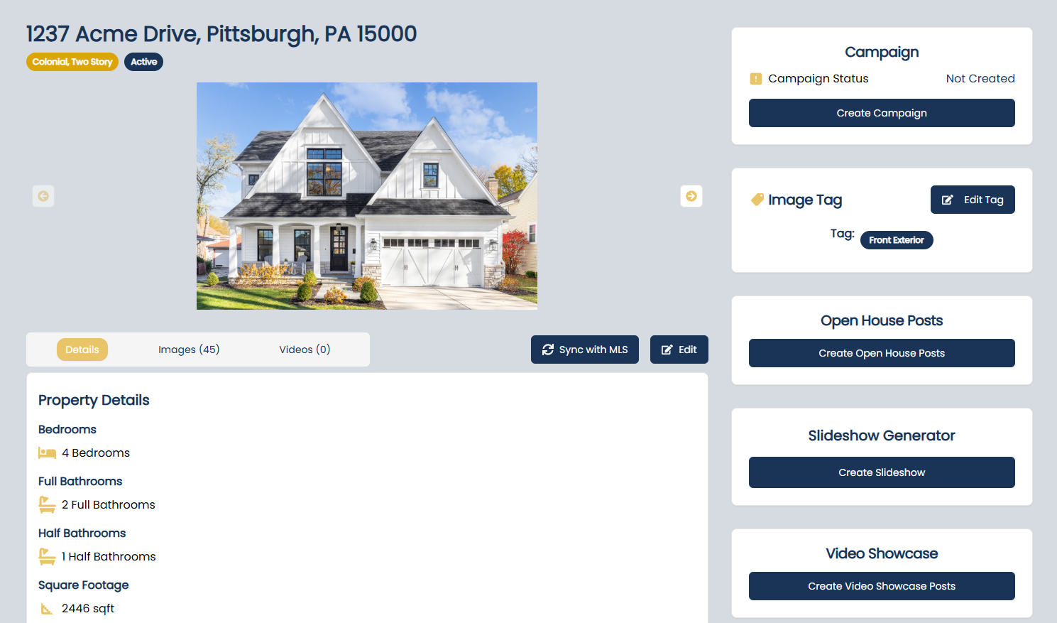 Created Listing